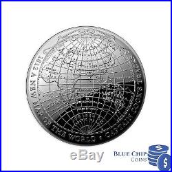 2019 $5 A New Map Of The World Silver Proof Domed Coin