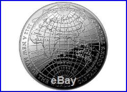 2019 $5 Cook's Tracks 1812 A New Map Of The World 1oz Silver Proof Domed Coin