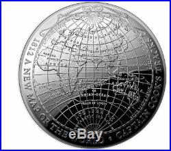 2019 AUSTRALIA A NEW MAP OF THE WORLD COOK'S TRACKS Silver Proof Coin
