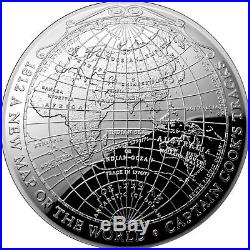 2019 Australia 1812 A New Map of the World $5 Fine Silver Proof Domed Coin RAM