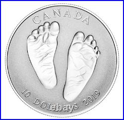 2019 CANADA Welcome to the World Baby Feet $10 1/2oz. 9999 Pure Silver Coin