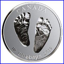 2019 Canada $10 Welcome to the World Baby Feet Pure Silver Coin, Scarce Date