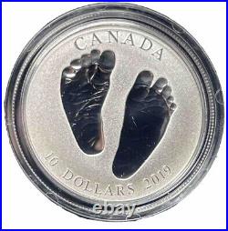 2019 Fine silver 1/2oz Canada $10 Welcome To The World Baby Feet Coin #33-11