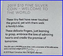 2019 Fine silver 1/2oz Canada $10 Welcome To The World Baby Feet Coin #33-11