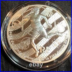 2019 France 10 Euro Fifa Womens World Cup Silver Coin Medal #73n