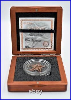 2019 Niue Starfish World of Fossils Antique Finish 2 Oz Silver Coin with