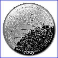 2019 Western Hemisphere 1626 a new map of the world 1 oz pure silver