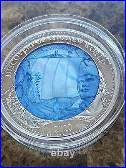 2020 $25.9999 Silver Coin Discovery of New World Leif Erikson 5 Oz MOP Inlay 2020 $25.9999 Silver Coin Discovery of New World Leif Erikson 5 Oz MOP Inlay