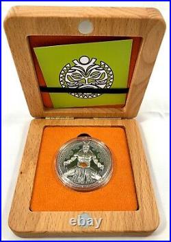 2020 Cameroon World Cultures Haka 2 oz 999 Silver Coin withCarnelian 500 Mintage