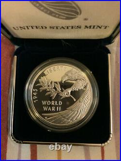 2020 END OF WORLD WAR II 75th ANNIVERSARY AMERICAN EAGLE SILVER MEDAL