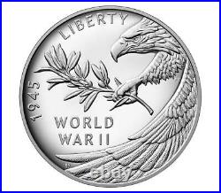 2020 END OF WORLD WAR II 75th ANNIVERSARY SILVER MEDAL free next day shipping