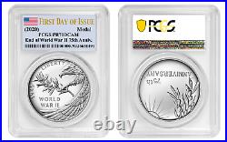 (2020) End Of World War II 75th Anniv. Silver Medal Pcgs Pr70dcam Fdoi