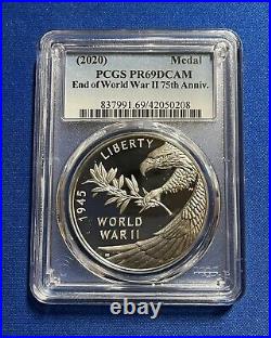 (2020) End Of World War II 75th Anniversary Silver Medal PCGS PR69 DCAM