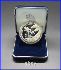 2020 End Of World War II 75th Anniversary Silver Medal with Box Sleeve COA- M6549