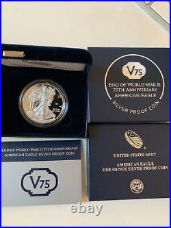 2020 End of World War 2 II 75th Anniversary 1 Oz Silver Eagle Medal