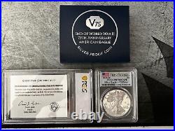 2020 End of World War 2 WWII 75th v75 American Eagle Silver Proof Coin PR70