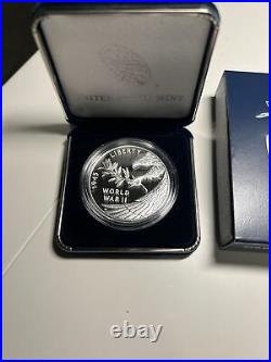 2020 End of World War II 75th Anniversary 1oz Proof Silver Medal Eagle