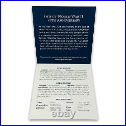 2020 End of World War II 75th Anniversary 1oz Silver Medal Proof