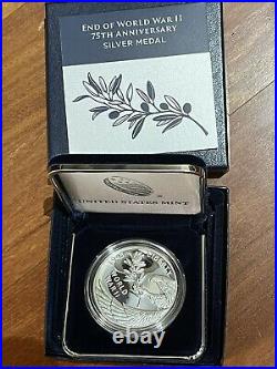 2020 End of World War II 75th Anniversary American Eagle Silver Medal