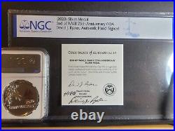 2020 End of World War II 75th Anniversary Silver Medal Signed COA #188 NGC PF70