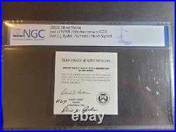 2020 End of World War II 75th Anniversary Silver Medal Signed COA #67 NGC PF70