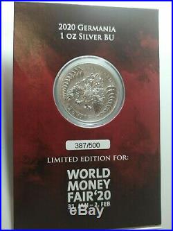 2020 Germania 1 oz. Silver Coin World Money Fair Special Edition In Stock Now