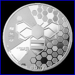2020 Le Grand Mint Wonderful World Bee 1 oz. 9999 Silver Proof Coin