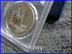 2020-P End of World War II 75th Anniversary Silver Medal v75 label PCGS PR69DCA