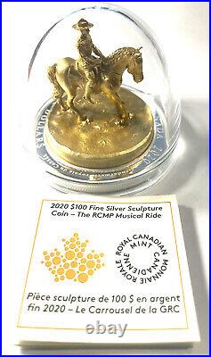 2020 RCMP MUSICAL RIDE 3D 10 oz Pure Silver Coin. Only 1000 Minted Worldwide