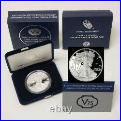 2020 W American 1oz Silver Eagle $1 Dollar World War II An Proof Coin VF-WW22008