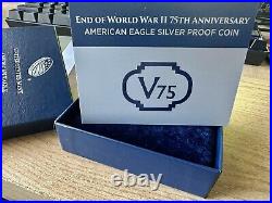 2020 W End Of World War II 75th Anniversary American Silver Eagle V75 Pcgs Pr70