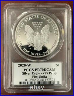 2020 W End of World War II 75th Anniversary Silver Eagle v75 Privy PCGS PR70DCAM