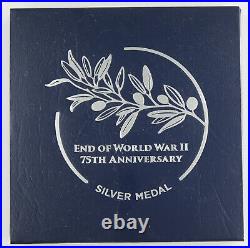 2020 W End of World War II 75th Anniversary Silver Proof Medal +Signed COA #53