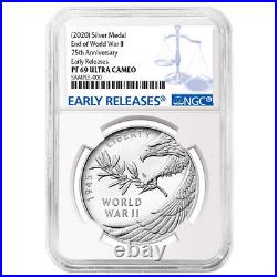 2020-W Proof End of World War II Silver Medal NGC PF69UC ER Blue Label