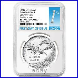 2020-W Proof End of World War II Silver Medal NGC PF70UC FDI FIrst Label