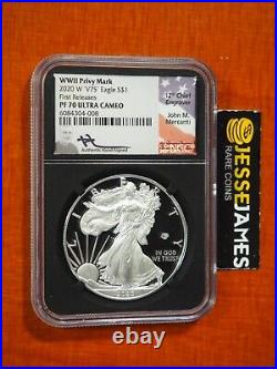 2020 W Proof Silver Eagle World War II V75 Privy Ngc Pf70 Fr Mercanti Signed