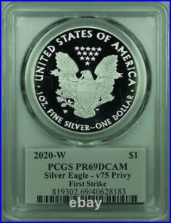 2020-W Silver American Eagle V75 Privy World War II PCGS PR-69 DCAM First Strike