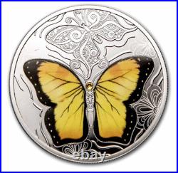 2021.999 fine silver Cameroun PROOF coin Wonderful World of Butterflies COA BOX