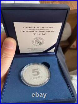 2021 Argentina 2022 Qatar FIFA World Cup Football Silver Coin 5 PESOS