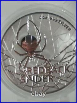 2021 Australia 5 oz Silver Redback Spider BU Only 1000 Coins Worldwide