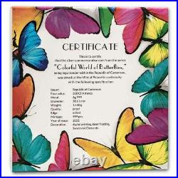 2021 Cameroon Silver Colorful World of Butterflies SKU#232473