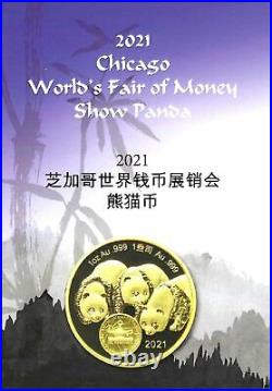 2021 China ANA World's Fair of Money Panda 50g Silver Proof Coin
