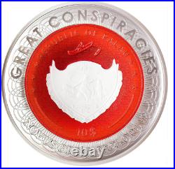 2021 New World Order Great Conspiracies 2 Oz. 999 Silver Coin Palau