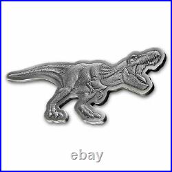 2021 Niue 2 oz Silver $5 Jurassic World T-Rex Shaped Antique Coin SKU#231429