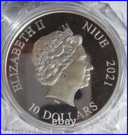 2021 Niue 5 oz Jurassic Park World Proof 5oz Fine Silver 999 BE Rare Coin