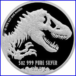 2021 Niue 5oz Jurassic World Park. 999 Silver NGC PR70 Proof $10 FIRST RELEASES