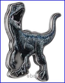 2021 Niue Jurassic World Blue The Velociraptor 2 oz Silver Coin 600 Mintage