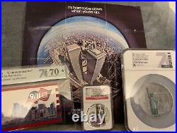 2021 World Trade Center 9/11 Miss Liberty Silver Proof Coin & Note Set NGC PF70