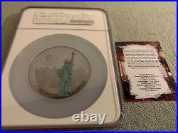 2021 World Trade Center 9/11 Miss Liberty Silver Proof Coin & Note Set NGC PF70
