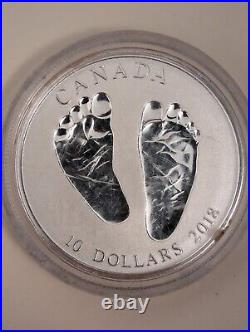 20218 Premium Baby Welcome to World Pure Silver $10 1/2OZ Coin Canada Baby Feet